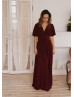 Burgundy Jersey Top Fashion Bridesmaid Dress